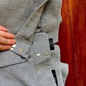 Ankle length gray white pants